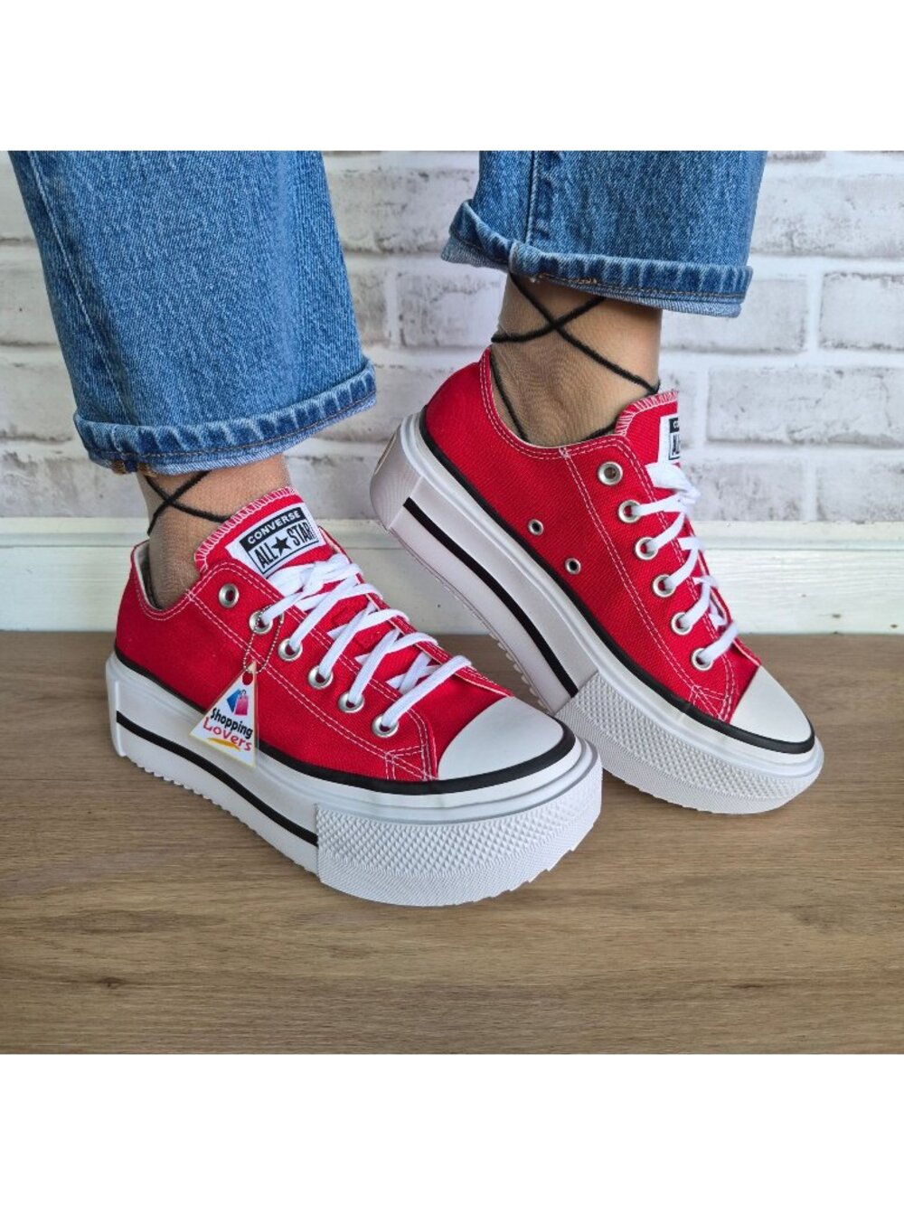 Converse Lift Double Stack Platform Low Sz 9.5 Womens shoes Sneakers Red A16515C